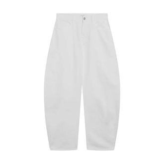 Alaia Wide Trousers, female, White, Size: XS Low Round Pants