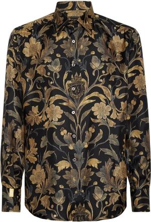 Billionaire Boys Club Silk Gold Cut Shirt Barok - Heren - Casual Overhemden - Geel - L - Overhemden