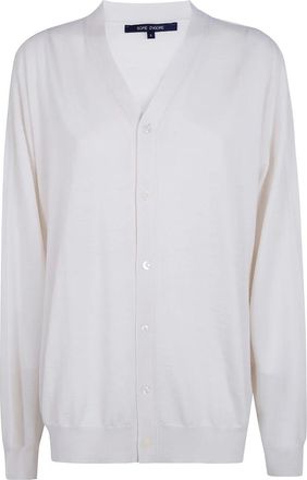 Sofie D'Hoore Marvel Lange Mouwen V-hals Cardigan - Dames - Vesten - Wit - M - Wol - Truien & Vesten