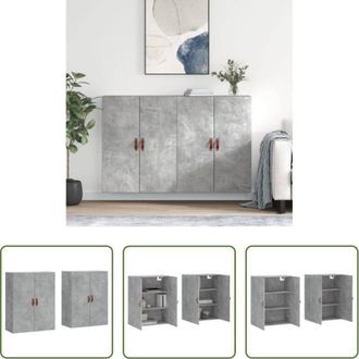 vidaXL vidaXL Armadietto da parete - Mobili a Parete 2 pz Grigio Cemento 69,5x34x90 cm