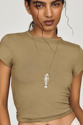 Anthropologie Fish Pendant Necklace