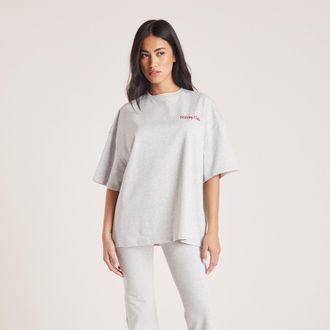 Lounge Boxy T-Shirt - Grijs Marl - S