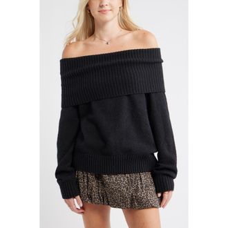 BP. Off the Shoulder Sweater in Black at Nordstrom Rack, Size X-Small
