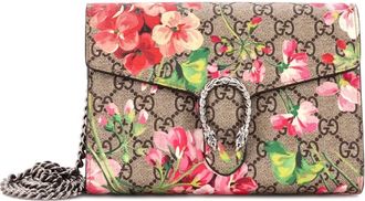 Gucci Dionysus Chain Wallet Blooms Print GG Coated Canvas Small crossbody bag - Bruin