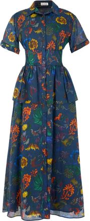 Rosie Assoulin Boogie Woogie Bugle Boy midi-jurk met bloemenprint - Blauw