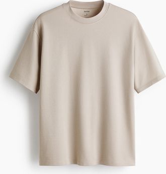 H&M Cooling T-Shirt in Relaxed Fit - Beige