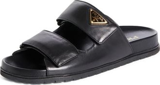 Prada Double Band Slide Sandal in Nero at Nordstrom, Size 10.5Us