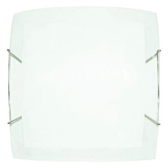 Energy Plaf&oacute;n 2xe27 Ganchos Alambre Acero Placa Cristal Blanco-transparente E Elisa