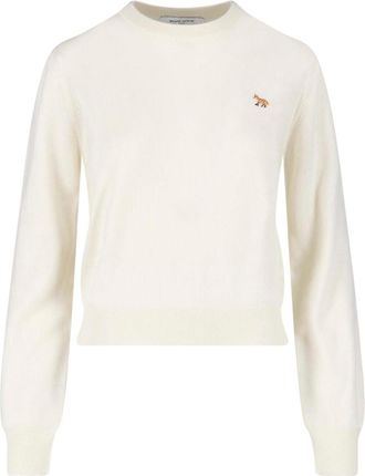 Maison Kitsun&eacute; Cream Baby Fox Merino Wool Sweater