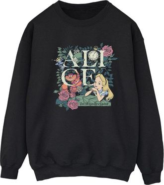 Disney Dames/Dames Alice In Wonderland Leafy Garden Sweatshirt (Zwart)