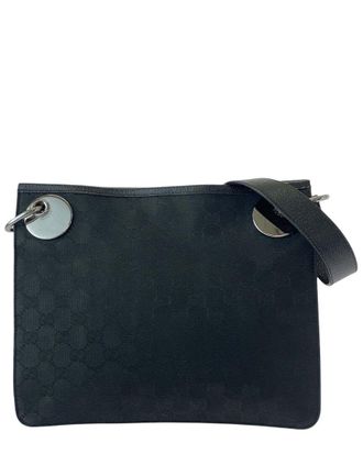 Gucci Gg Canvas Leather Messenger Bag (Authentic Pre-Loved)