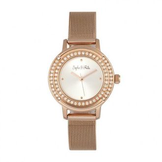 Sophie & Freda Sophie & Freda Cambridge Bracelet Watch w/Swarovski Crystals in Rose Gold at Nordstrom