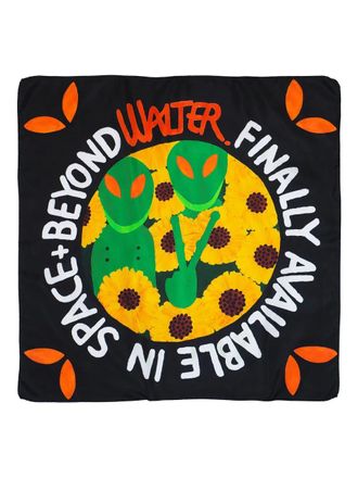 Walter Van Beirendonck alien-motif silk scarf - unisex - Silk - One Size - Black