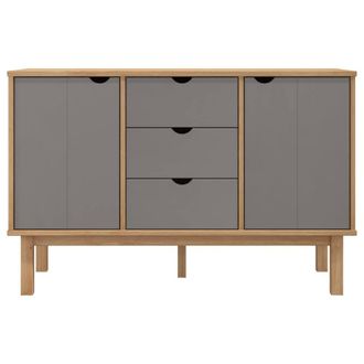 Berkfield Home Sideboard OTTA Brown & Grey 113.5x43x73 cm Solid Wood Pine