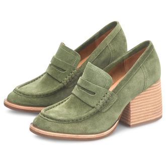 Kork-ease Kork-Ease Modeste Penny Loafers Womens USGreen Suede Block Heel ZOGG1751