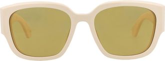 Alexander McQueen 55mm Square Sunglasses in Ivory Ivory Brown at Nordstrom Rack