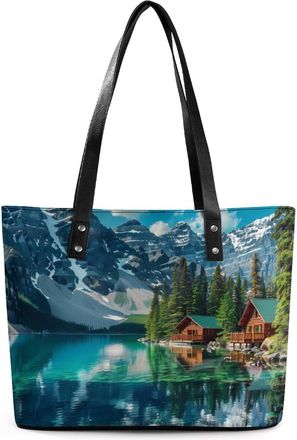 Generic Canada Ohara Lake Yoho National Park With Mountains Nature Scenery Tote Bags for Women Cute Shoulder Purses Handbags