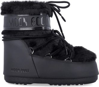 Moon Boot Zwarte gesloten schoenen met nepbont - Dames - Winterlaarzen - Zwart - 42 EU - Nepbont - Schoenen
