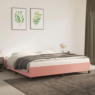 vidaXL Estructura Cama Sin Colch&oacute;n Terciopelo Rosa 200x200 Cm Vidaxl