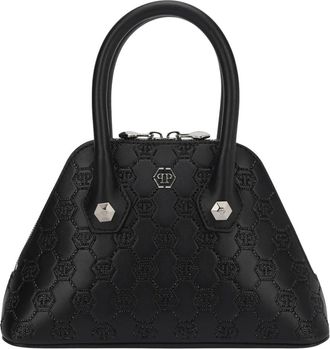 Philipp Plein Borsa Majestic Monogram con Manico - - Bags - Donna - Nero - ONE SIZE