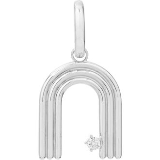 Adina Reyter Groovy Initial Diamond Pendant Charm in Silver - N at Nordstrom