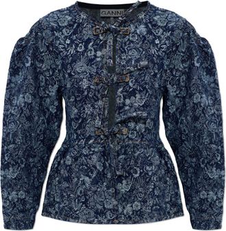 Ganni Denim Top - Dames - Blouses - Blauw - L - Denim - Overhemden