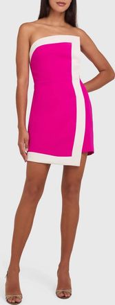 Amanda Uprichard Rhodes Dress In Dark Hot Pink / Ivory