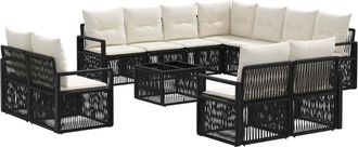 vidaXL Conjunto De Sof&aacute;s De Jard&iacute;n 12 Uds. Negro Rat&aacute;n Sint&eacute;tico Vidaxl