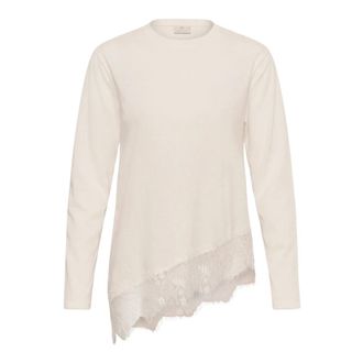 Kaffe Carna Long Sleeve Top - Dames - Tops - Wit - Maat: L Poliester