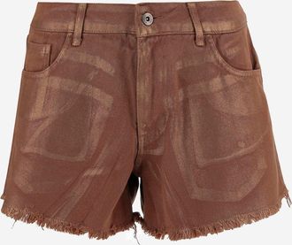 DON'T @ ME katoenen short met franjes aan de zoom