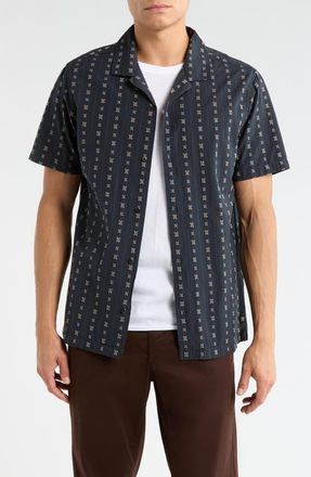 Roark Gonzo Organic Cotton Camp Shirt in Dark Navy at Nordstrom, Size X-Large