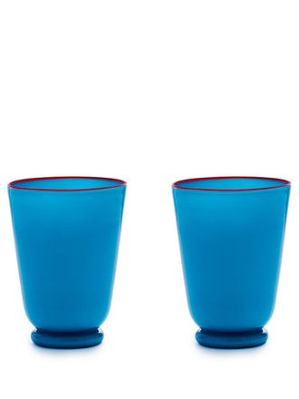La DoubleJ opaque finish glasses (set of 2) - unisex - glass - One Size - Blue