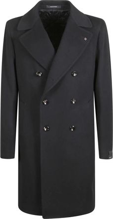 Tagliatore Double-Breasted Coats, male, Black, L, Arden Double-Breasted Coat