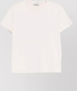 Max Mara short sleeve crew neck silk blend top