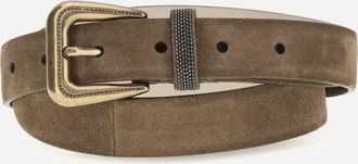 Brunello Cucinelli Suede Belt with monili detail Female S