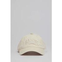 Ganni Washed Cotton Canvas Cap Emb