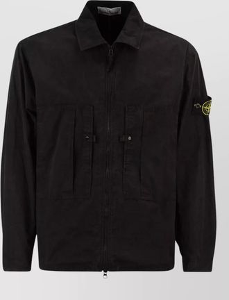 Stone Island mercerised organic cotton ripstop jacket