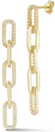 Chloe and Madison 5-Link Cubic Zirconia Linear Drop Earrings in Gold at Nordstrom Rack