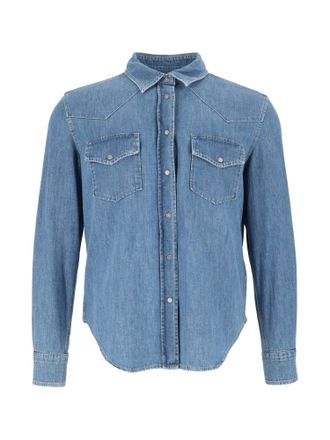 Dondup Blue Denim Button-Down Shirt