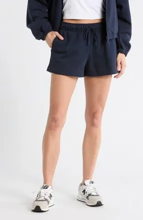 Zella Feather Fleece Shorts in Navy Sapphire at Nordstrom Rack, Size X-Small