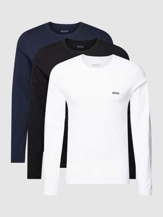 HUGO BOSS Longsleeve mit Rundhalsausschnitt Modell Classic im 3er-Pack in Dunkelblau, Gr&ouml;&szlig;e L