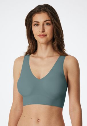 Schiesser Bustier SCHIESSER Invisible Soft, Damen, Gr. 36, N-Gr, mineral, Single Jersey, Obermaterial: 75% Polyamid, 25% Elasthan, bequem, BHs Bustier, Microfas