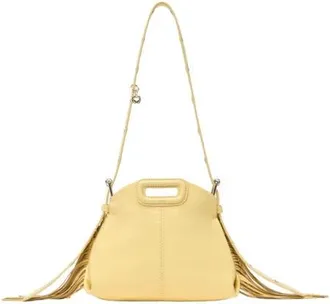 Maje Matte crackle Miss M mini bag in Pale Yellow at Nordstrom, Size Medium