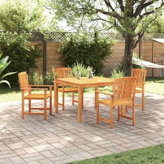 vidaXL Vidaxl Set Da Pranzo Per Giardino 5 Pz Marrone