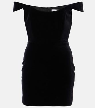 Alex Perry Off-shoulder velvet bustier dress