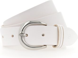 Tamaris Lederg&uuml;rtel TAMARIS, Damen, Gr. 11,5, weiss (wei&szlig;), Rindsleder, unifarben, Basic, G&uuml;rtel Lederg&uuml;rtel, mit gl&auml;nzender silberfarbener Schliesse