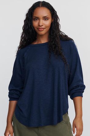 Pilcro Ruffled Raglan Thermal Top