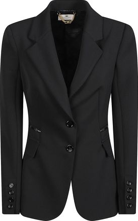 Elisabetta Franchi Tailored Black Blazer with Structured Shoulders and Classic Lapel