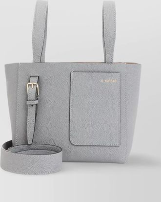 Valextra mini bucket bag strap detail pocket hardware