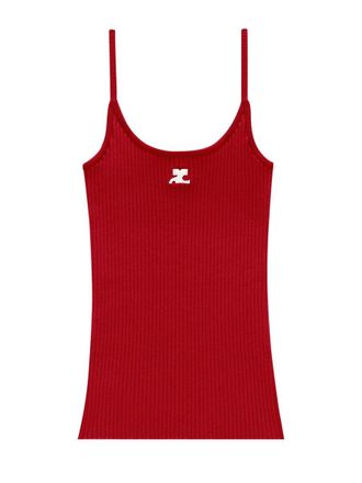 Courr&egrave;ges Neutrals Reedition Scoop Neck Tank Top